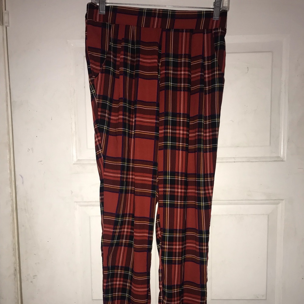 Flannel harem pants